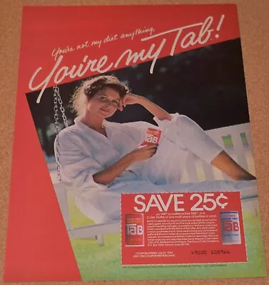 1984 Print Ad You're My Tab Soda Pop Drink Lady Swing Outdoors Smile White  • $15.98