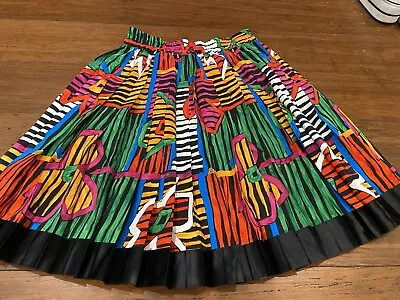 Vintage Pleated Skirt Colour Black Vamp NZ Made Gorman Style Vibe Feels Parrot • $49.99