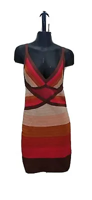 M Missoni Pink Brown Beige Orange Knit Stretchy Tank Dress Size 42 US 6 Strappy • $69.99