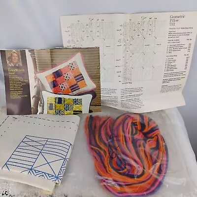 Vtg Creative Crewel Geometric Pillow Kit 7311 Opened Erica Wilson Design 1973 • $39.99