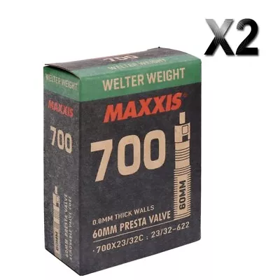 2 X MAXXIS Welter Weigh Road Bike 700 X 23/32C 60mm Presta Valve Inner Tube • $31.99