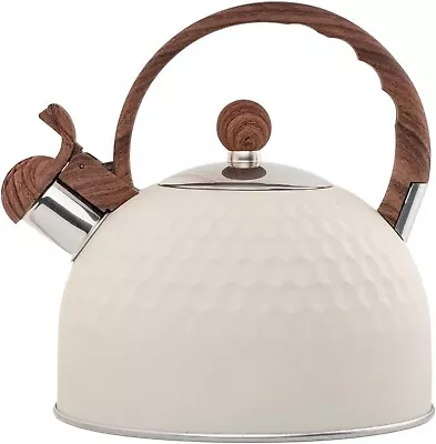 Easyworkz Whistling Stovetop 2.6L Tea Kettle With Wood Pattern Handle • $67.97