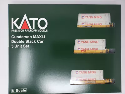 Kato 106-6212 N TTX 5-Unit MAXI-I Well Car With Yat Ming Containers (Pack Of 5) • $170