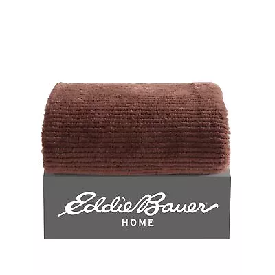 Eddie Bauer Solid Fleece Brown Throw Blanket-50X60 • $15.99