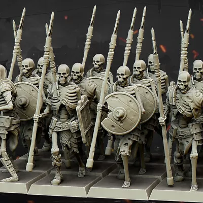 Undead Skeleton Spearmen Miniature X4 | D&D DnD | Wargame| Pathfinder | RPG • $14.99