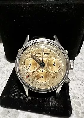 1950s Minerva 72C Chronograph Triple Date Watch • $2099