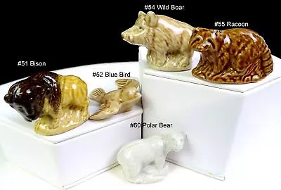 Wade England 5 Whimsie Animal Figurines Bison Bird Boar Racoon Polar Bear 1971 • $39.97