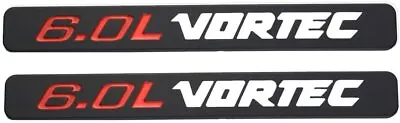 2x 6.0L VORTEC Badge Emblems 3D For 1500 2500hd 3500hd Truck Sierra Black White • $14.44