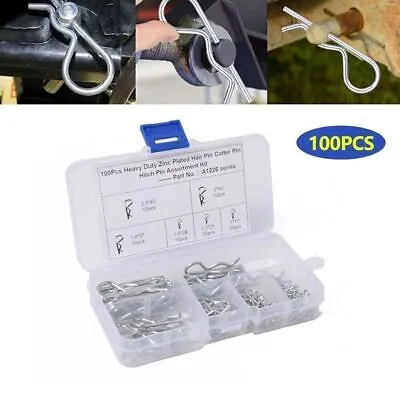 100PCS R-Clips Spring Hitch Cotter Hair Pin Assortment Steel Tractor Car Clip • $24.50