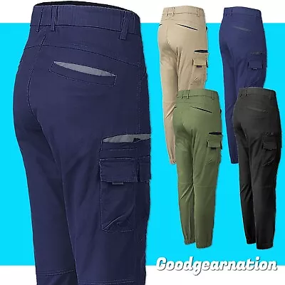 Work Pants Men Cargo Trousers BigBEE Stretch Cotton Elastic Waist BigBEE UPF 50+ • $42.95