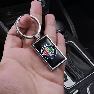 Alfa Romeo. Black Quality Metal Alloy Keyring • $12.95