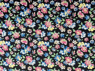 Multicoloured Flower Print Cotton Viscose Jersey Dress Fabric 150 Cm Wide • £5.99