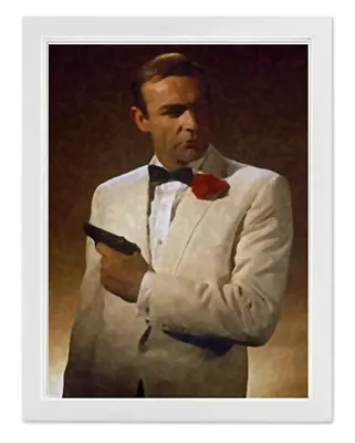 James Bond 007 Sean Connery Unframed Watercolor Art Photo Print Wall Decor • £17.32