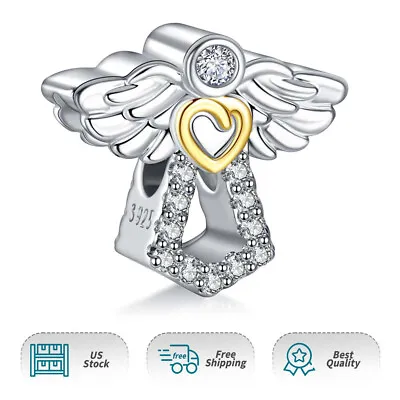 925 Sterling Silver Angel Love Two Ton Charm Women Bracelets Necklaces Charms • $17.98