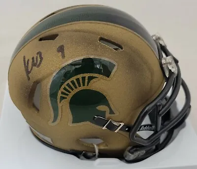 Kenneth Walker Iii Signed Michigan State Spartans Bronze Speed Mini Helmet • $139.99