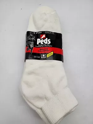 Vintage Peds Mens Quarter Crew Socks Cotton 10-13 • $24