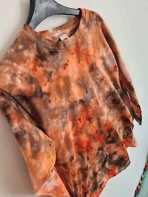 Autumn Inspired Orange And Brown Ice Tie Dye T-shirt - Custom • £17.50
