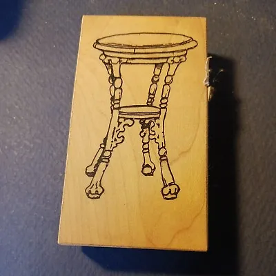 V.I.P. Side Table Wood Rubber Stamp Round End Phone  • $12