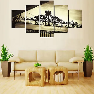 Multi Panel Print You'll Never Walk Alone Canvas 5 Piece Liverpool Wall Art • $157.27