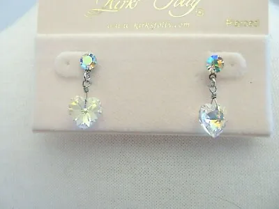 New Kirks Folly Vintage Heart Crystal Earrings • $22