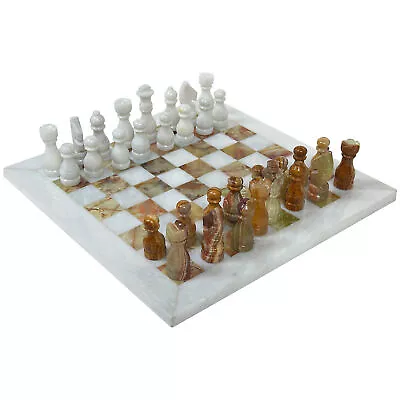 White & Green Marble Handmade Decor Chess Board Tournament Game Set (12  - 12 ) • $129.99