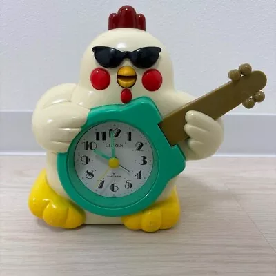 Vintage Citizen Japanese Rooster Rock And Roll Chicken Alarm Clock Rhythm No Box • $159.80