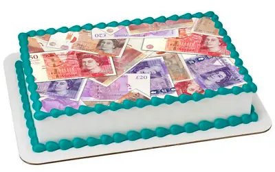 Pound Note Money Cake Topper Party Decoration Edible Birthday Celebration Gift • £5.49