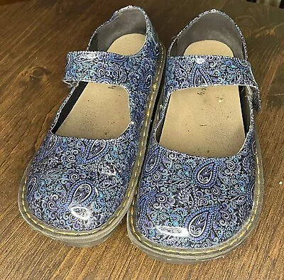 Ingaro Women’s Mary Jane Blue Paisley Nursing Shoes Clog Sz 10 Great Condition • $26