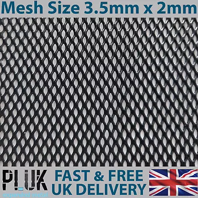 DIFFERENT SIZE Sheets Of Expanded Aluminium Black Metal Mesh Size 3.5mm X 2mm • £11.99