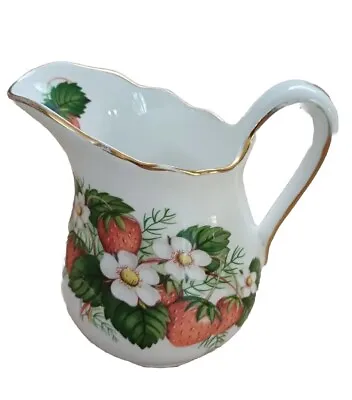 Vintage Hammersley & Co Strawberry Ripe Hand Painted Cream Jug For Thomas Goode  • £9.75