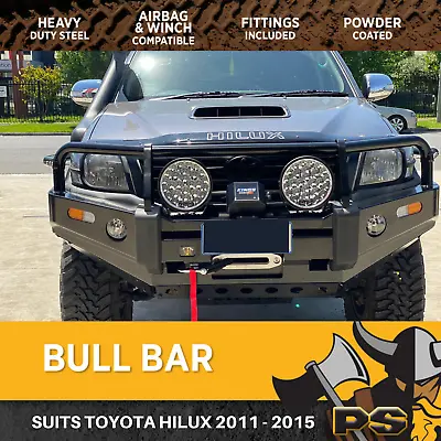 Bull Bar Winch Bar + Lights To Suit Toyota Hilux 2011-2015 Model Adr • $1149