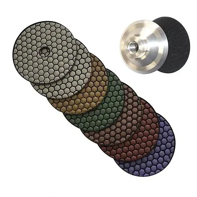 4  Wet DRY Polishing Pad 63 + 2 Aluminum Backer Ceramic Granite Marble Polisher • $209.99