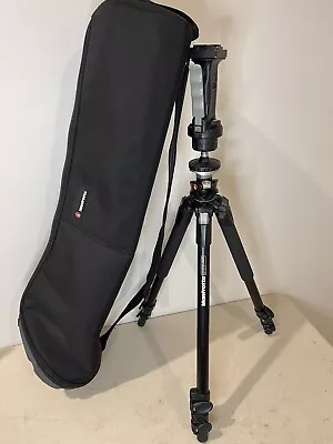 ✅ Manfrotto 190XPROB Tripod & #222 Joystick Head + MBAG80P Carry Case + Bag • £123.85