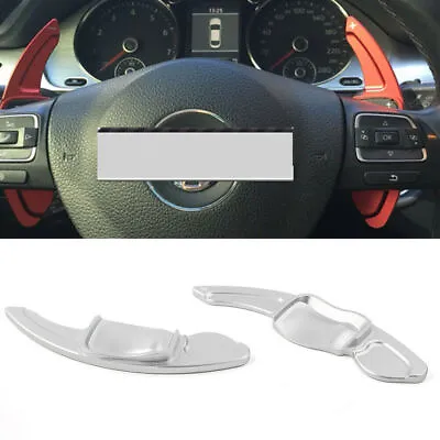 Silver Steering Wheel Paddle Shifters Extension For VW Golf Jetta GTI R MK5 MK6 • $24.90