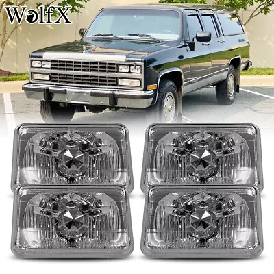 4.25  X 6.75  Rectangular Conversion Headlights Clear Lens Headlamps W/H4 Bulbs • $59.98