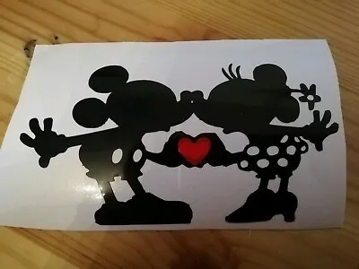 Minnie & Mickey Mouse Vinyl Stickers Wine Glass Wall Laptop Decal Romantic X2 • £2.50