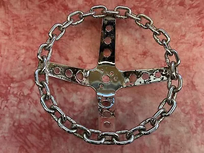 11  Chrome Chain 4 Spoke Steering Wheel Hot Rat Rod Lowrider cruiser Bike • $39.50