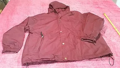 Mens Large Warm Burgundy Parka MTA Pro L Jacket Solid Color • $9.99