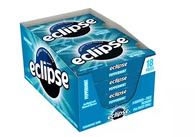 ECLIPSE Peppermint Sugar Free Chewing Gum 18 Pieces (8 Packs) • $13.25