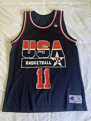$50 • Buy Vintage 1994 USA Kevin Johnson Champion Jersey Size 44 L Dream Team 2