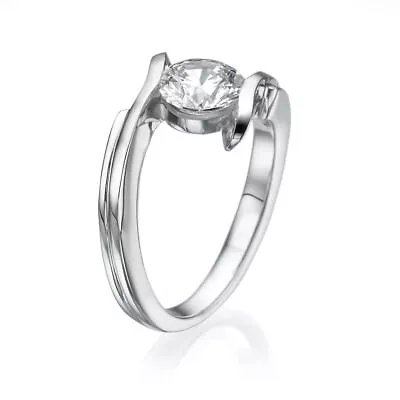 1/2 Carat Amazing Round Cut Diamond Engagement Ring G/SI1-SI2 14K White Gold • £572.17