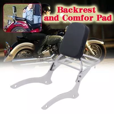 Backrest Sissy Bar+Luggage Rack Fit For Yamaha Dragstar V Star 1100 2000-2011 US • $75.55