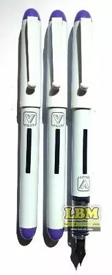 £5.25 • Buy 3 X Pilot V Pen Fountain Pen White Barrel Medium Nib PURPLE Ink (Disposable)