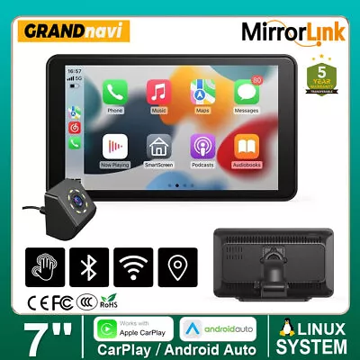 7  Portable Touch Screen Car Radio Apple Carplay Andriod Auto Stereo Multimedia • $87.29