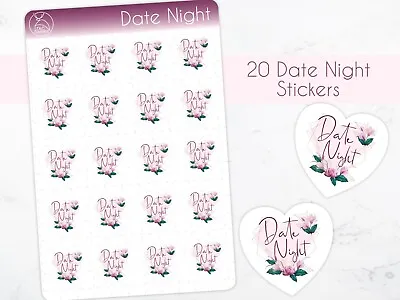 Date Night Planner Stickers Floral Romantic Stickers For Journals And Calendars • £2.95