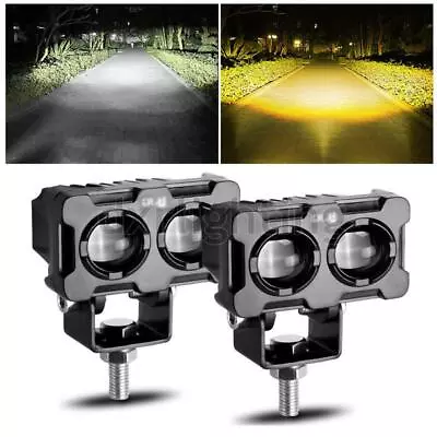 Motorcycle LED Work Driving Fog Spot Light White Amber Headlight ATV UTV Offroad • $18.98