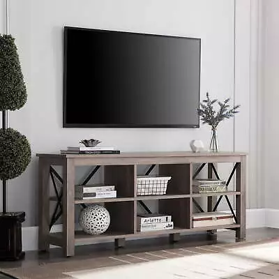 Modern Farmhouse Geometric TV Stand For TVs Up To 65  Media Console Table Shelf • $155.40