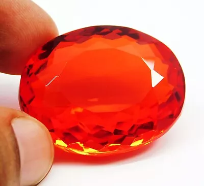 84.00 Ct. Natural Mexican Red Orange Fire Opal Oval Cut Loose Gemstone • $14.99