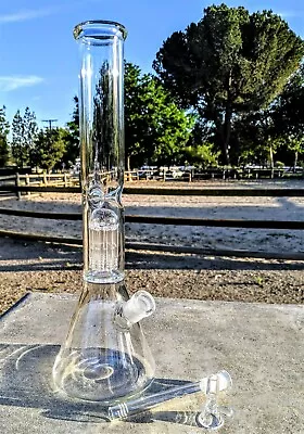 $44.99 • Buy 16 Inch Big Heavy Tree Perc Glass Bong Quality Tobacco Water Pipe Hookah