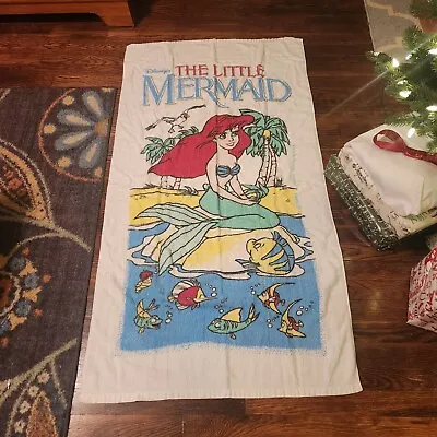 Vintage The Little Mermaid Beach Towel Disney Franco 58  X 29  • $4.99